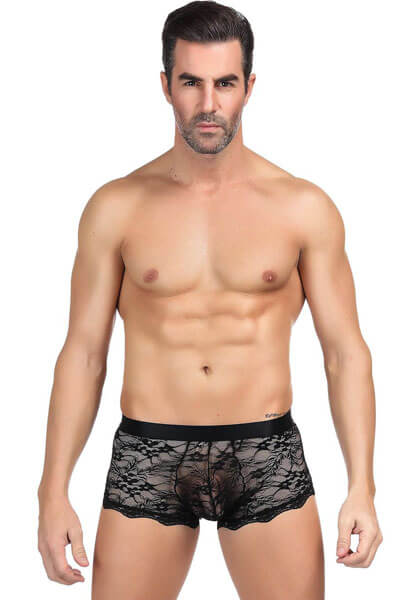 Sexy Black Lace Strappy Panty For Men